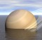 Planète Saturne flottte dans l'eau