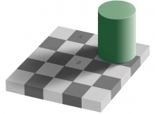Saviez-vous que les carrés A et B de cette figure sont exactement du même ton de gris