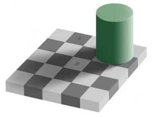 Saviez-vous que les carrés A et B de cette figure sont exactement du même ton de gris